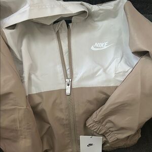 Nike Children’s 6-7 Rain Jacket - Cream and Tan